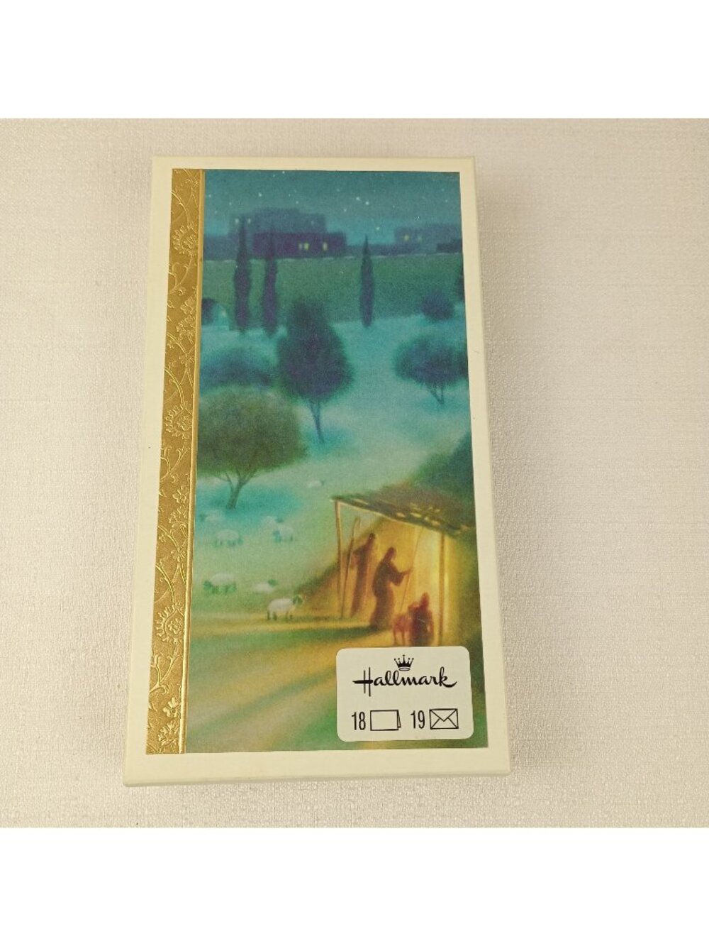Hallmark Christmas cards Jesus gold tone foil lined unused Holiday cards